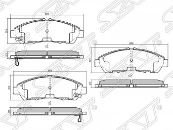 1 589 р. Передние тормозные колодки SAT  Acura MDX  YD2 (2006-2013) дорестайлинг, рестайлинг  с доставкой в г. Тольятти. Увеличить фотографию 1