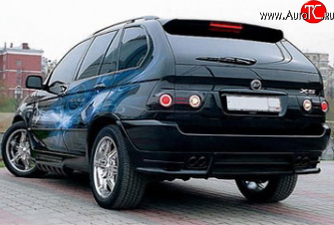 9 299 р. Накладка заднего бампера Тарантул BMW X5 E53 дорестайлинг (1999-2003) (Неокрашенная)  с доставкой в г. Тольятти