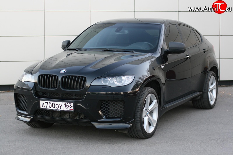 4 749 р. Накладки Global-Tuning на передний бампер автомобиля  BMW X6  E71 (2008-2014) дорестайлинг, рестайлинг (Неокрашенная)  с доставкой в г. Тольятти