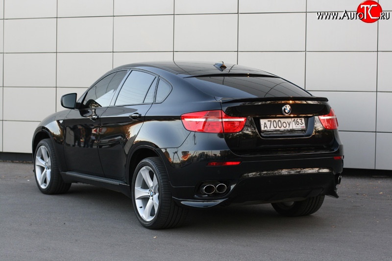 4 749 р. Накладки Global-Tuning на задний бампер автомобиля  BMW X6  E71 (2008-2014) дорестайлинг, рестайлинг (Неокрашенные)  с доставкой в г. Тольятти