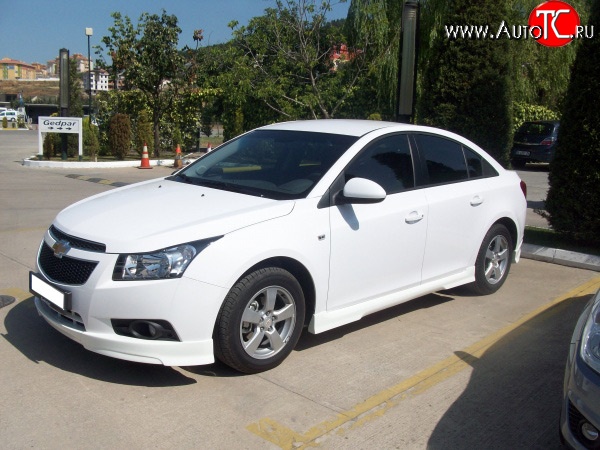 3 899 р. Пороги накладки Sport Style Chevrolet Cruze J300 седан дорестайлинг (2009-2012) (Неокрашенные)  с доставкой в г. Тольятти