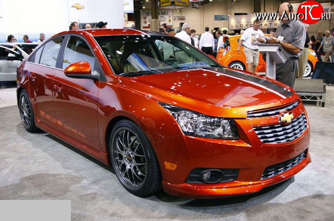 3 799 р. Накладка Z-Line на передний бампер Chevrolet Cruze J305 хэтчбек дорестайлинг (2009-2012) (Неокрашенная)  с доставкой в г. Тольятти