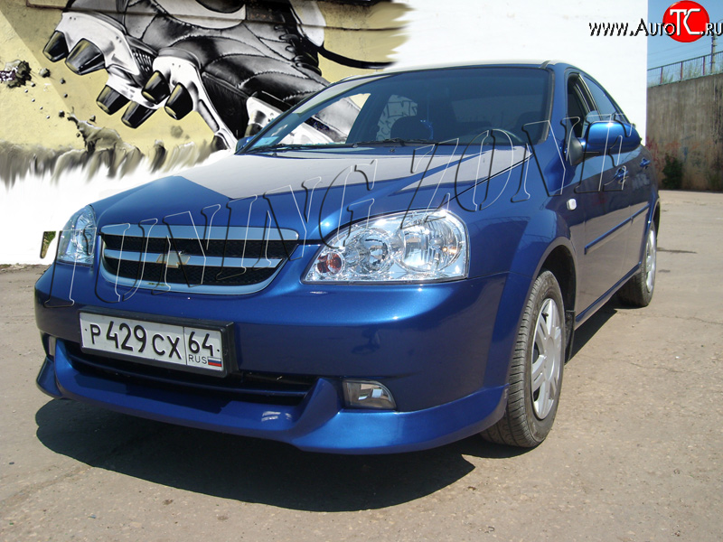 2 399 р. Накладка переднего бампера Tuning Zone Chevrolet Lacetti седан (2002-2013) (Неокрашенная)  с доставкой в г. Тольятти