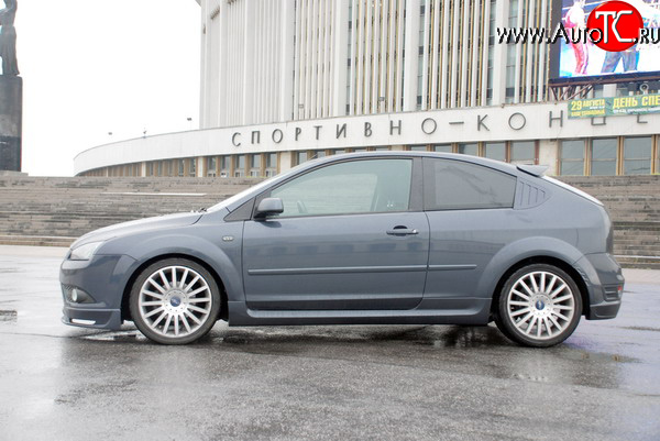 5 899 р. Пороги накладки Sport Ford Focus 2 хэтчбэк 3 дв. дорестайлинг (2004-2007) (Неокрашенные)  с доставкой в г. Тольятти