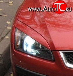 1 299 р. Реснички Sport-Style  Ford Focus  2 (2004-2008)  седан дорестайлинг, универсал дорестайлинг, хэтчбэк 3 дв. дорестайлинг, хэтчбэк 5 дв. дорестайлинг (Неокрашенные)  с доставкой в г. Тольятти