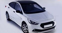 1 099 р. Реснички Sport Hyundai Solaris RBr седан дорестайлинг (2010-2014) (Неокрашенные)  с доставкой в г. Тольятти. Увеличить фотографию 2