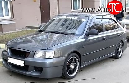 4 699 р. Передний бампер ATH-classic Hyundai Accent седан ТагАЗ (2001-2012) (Неокрашенный)  с доставкой в г. Тольятти