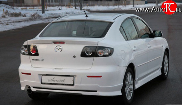 6 949 р. Накладка заднего бампера Sunset Mazda 3/Axela BK дорестайлинг седан (2003-2006) (Неокрашенная)  с доставкой в г. Тольятти