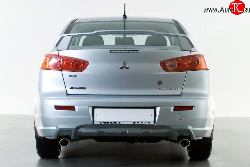 3 599 р. Накладка заднего бампера Elegance Mitsubishi Lancer 10 CY седан дорестайлинг (2007-2010) (Неокрашенная)  с доставкой в г. Тольятти