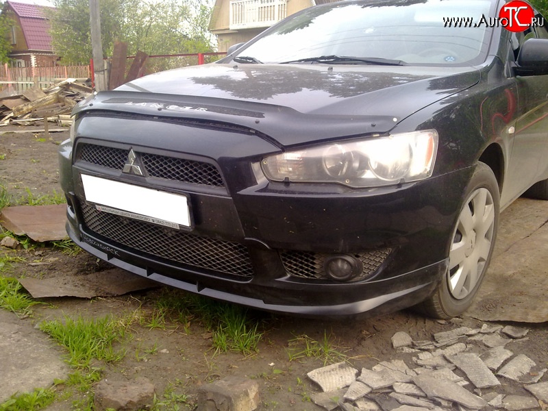 3 599 р. Накладка переднего бампера Elegance Mitsubishi Lancer 10 CY хэтчбэк дорестайлинг (2007-2010) (Неокрашенная)  с доставкой в г. Тольятти