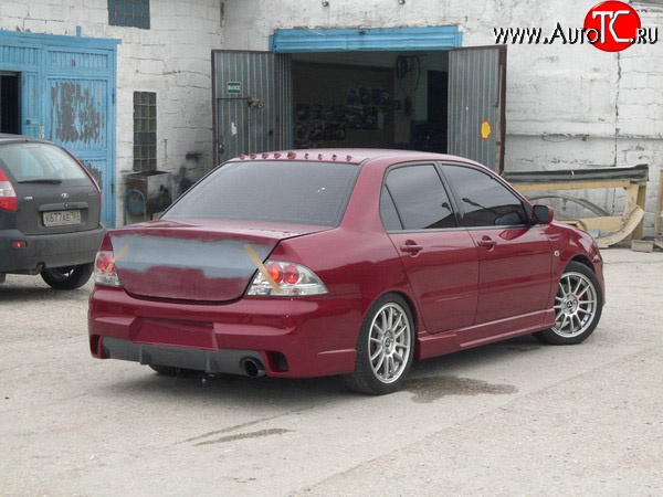 14 299 р. Задний бампер Evo Mitsubishi Lancer 9 2-ой рестайлинг седан (2005-2009) (Неокрашенный)  с доставкой в г. Тольятти