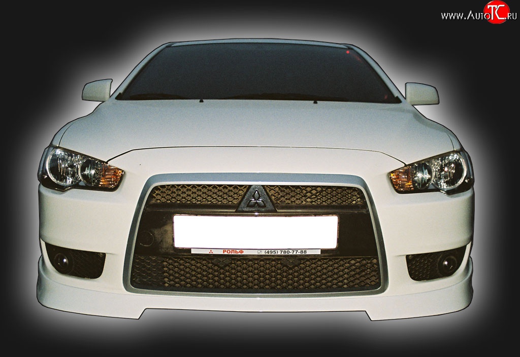 4 999 р. Накладка на решётку радиатора GT Dynamics Mitsubishi Lancer 10 CY хэтчбэк дорестайлинг (2007-2010) (Неокрашенная)  с доставкой в г. Тольятти