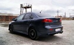 5 249 р. Накладка Zodiak под одинарный выхлоп на задний бампер  Mitsubishi Lancer  10 CY (2007-2017) седан дорестайлинг, седан рестайлинг (Неокрашенная)  с доставкой в г. Тольятти. Увеличить фотографию 4