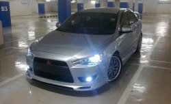 4 949 р. Накладка Zodiak на передний бампер  Mitsubishi Lancer  10 CY (2007-2017) седан дорестайлинг, хэтчбэк дорестайлинг, седан рестайлинг, хэтчбек 5 дв рестайлинг (Неокрашенная)  с доставкой в г. Тольятти. Увеличить фотографию 6