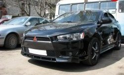 899 р. Вставка переднего бампера (зубатка) Evo Mitsubishi Lancer 10 CY хэтчбэк дорестайлинг (2007-2010) (Неокрашенная)  с доставкой в г. Тольятти. Увеличить фотографию 2