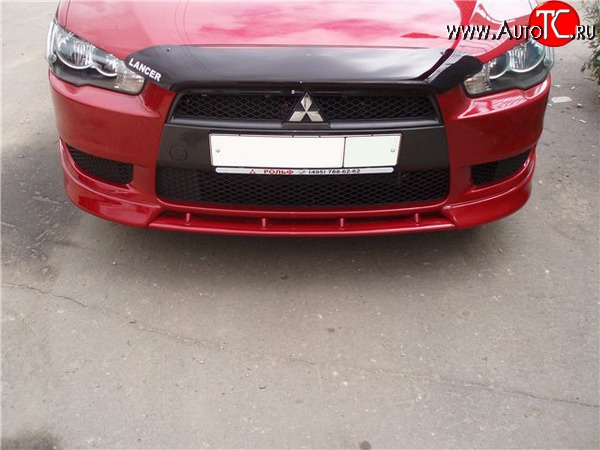 899 р. Вставка переднего бампера (зубатка) Evo Mitsubishi Lancer 10 CY хэтчбэк дорестайлинг (2007-2010) (Неокрашенная)  с доставкой в г. Тольятти