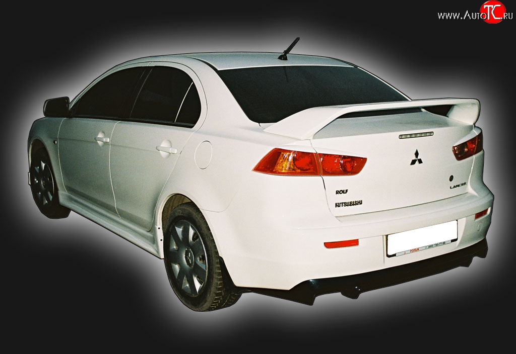 4 249 р. Накладка заднего бампера GT Dynamics Mitsubishi Lancer 10 CY седан дорестайлинг (2007-2010) (Неокрашенная)  с доставкой в г. Тольятти