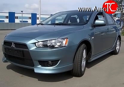 2 699 р. Клыки Evo на передний бампер автомобиля Mitsubishi Lancer 10 CY хэтчбэк дорестайлинг (2007-2010) (Неокрашенные)  с доставкой в г. Тольятти