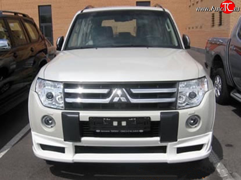 10 599 р. Накладка переднего бампера Sport Mitsubishi Pajero 4 V90 дорестайлинг (2006-2011) (Неокрашенная)  с доставкой в г. Тольятти