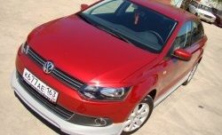 5 749 р. Накладка Racing на передний бампер Volkswagen Polo 5 седан дорестайлинг (2009-2015) (Неокрашенная)  с доставкой в г. Тольятти. Увеличить фотографию 2