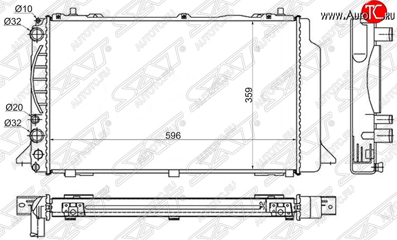 7 449 р. Радиатор двигателя SAT (пластинчатый) Audi 80 B3 седан (1986-1991)  с доставкой в г. Тольятти