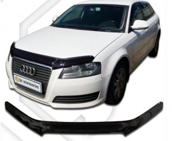 Дефлектор капота CA-Plastic Audi (Ауди) A3 (А3) ( 8P1 хэтчбэк 3 дв.,  8PA хэтчбэк 5 дв.) (2008-2010) 8P1 хэтчбэк 3 дв., 8PA хэтчбэк 5 дв. 2-ой рестайлинг, 2-ой рестайлинг