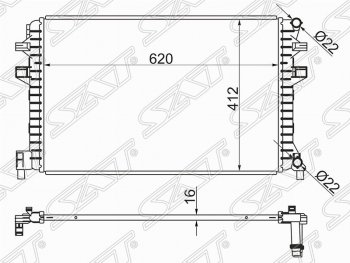 Радиатор двигателя SAT (пластинчатый) Skoda Octavia A8 универсал (2019-2022)