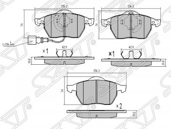 Передние тормозные колодки SAT Audi A3 8L1 хэтчбэк 3 дв. рестайлинг (2000-2003)