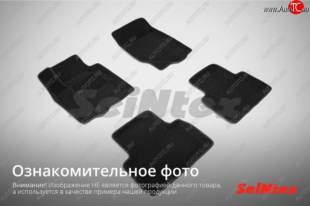 5 199 р. Износостойкие коврики в салон SeiNtex Premium 3D 4 шт. (ворсовые, черные) Audi Q5 8R дорестайлинг (2008-2012)  с доставкой в г. Тольятти