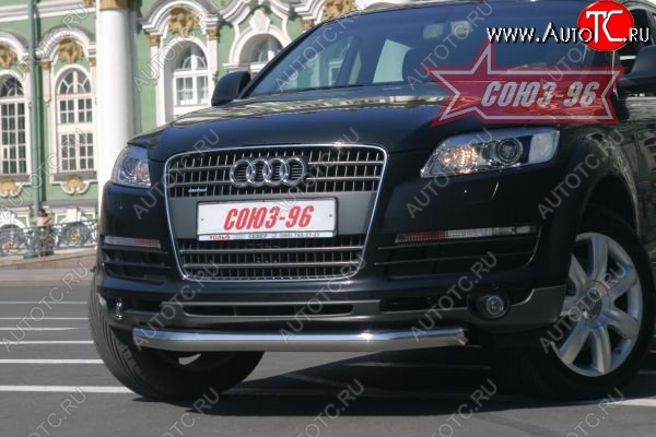 17 684 р. Защита переднего бампера одинарная Souz-96 (d60) Audi Q7 4L дорестайлинг (2005-2009)  с доставкой в г. Тольятти