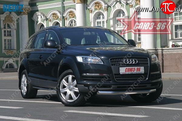 20 879 р. Защита переднего бампера Souz-96 (d 76) Audi Q7 4L дорестайлинг (2005-2009)  с доставкой в г. Тольятти