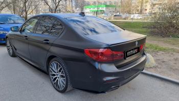 5 999 р. Накладки M-Perfomance под задний бампер (мини-лезвия) Inmax BMW 5 серия G30 дорестайлинг, седан (2016-2020) (цвет: черный глянец)  с доставкой в г. Тольятти. Увеличить фотографию 11