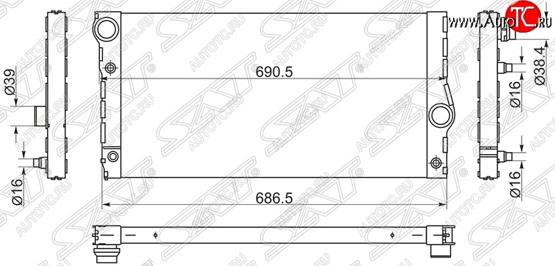 11 849 р. Радиатор двигателя SAT (пластинчатый) BMW 5 серия F10 седан дорестайлинг (2009-2013)  с доставкой в г. Тольятти