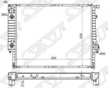 Радиатор двигателя SAT (трубчатый) BMW 5 серия E34 седан дорестайлинг (1988-1994)
