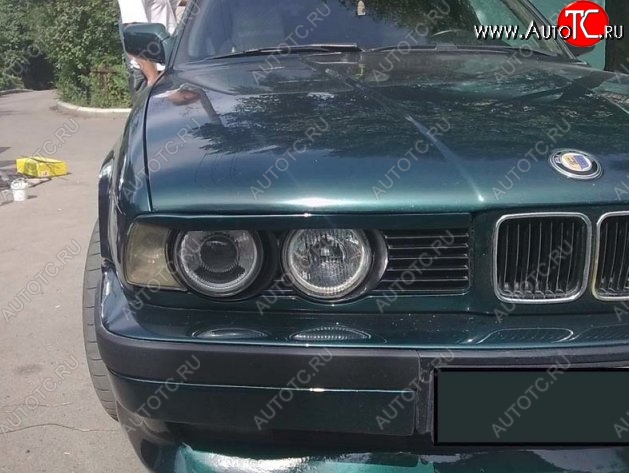 1 649 р. Реснички на фары CT v1 BMW 5 серия E34 седан дорестайлинг (1988-1994) (Неокрашенные)  с доставкой в г. Тольятти