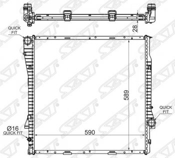 Радиатор SAT (пластинчатый, 3.0/3.0TD/4.4 M62) BMW X5 E53 дорестайлинг (1999-2003)