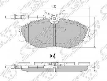 1 299 р. Колодки тормозные SAT (передние)  CITROEN Xsara ( N0,  N1) (1997-2005), Peugeot 306 (1993-2002), Peugeot 406 ( 8B,  8E,F) (1995-2004)  с доставкой в г. Тольятти. Увеличить фотографию 1