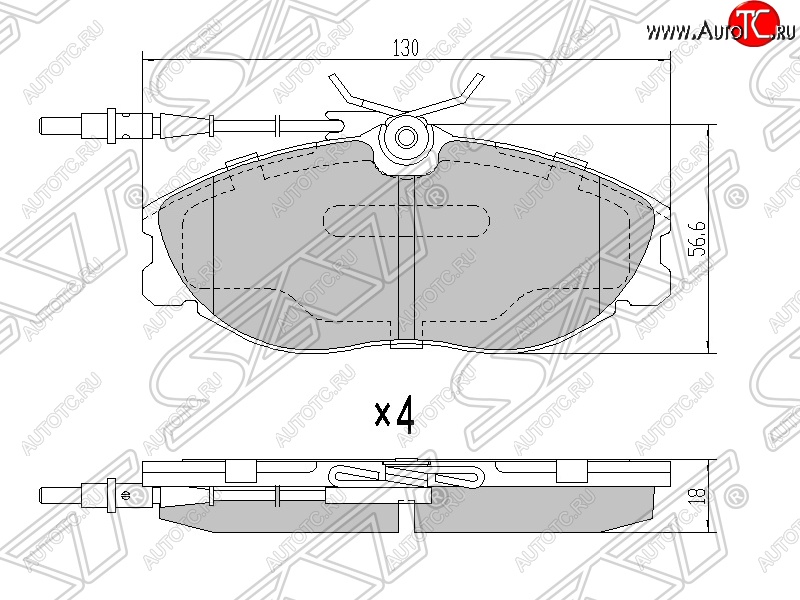 1 299 р. Колодки тормозные SAT (передние)  CITROEN Xsara ( N0,  N1) (1997-2005), Peugeot 306 (1993-2002), Peugeot 406 ( 8B,  8E,F) (1995-2004)  с доставкой в г. Тольятти