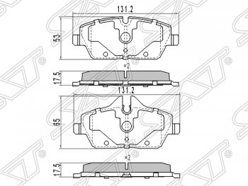 Колодки тормозные SAT (передние) BMW 1 серия F20 хэтчбэк 5 дв. 2-ой рестайлинг (2017-2020)