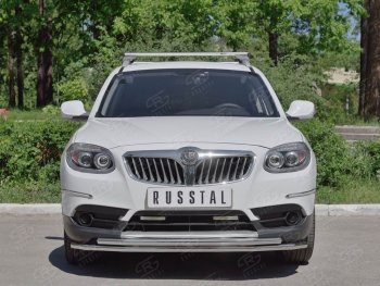 16 549 р. Защита переднего бампера (2 трубыØ42 мм, нержавейка) SLITKOFF Brilliance V5 (2012-2018)  с доставкой в г. Тольятти. Увеличить фотографию 2