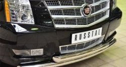 24 499 р. Защита переднего бампера (2 трубыØ76 мм, нержавейка) SLITKOFF Cadillac Escalade GMT926 джип 5 дв. короткая база (2006-2014)  с доставкой в г. Тольятти. Увеличить фотографию 2