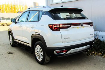 6 399 р. Защита заднего бампера Slitkoff (d42)  Changan CS35 Plus (2018-2022) дорестайлинг (Сталь с полимерным покрытием. Цвет: чёрный)  с доставкой в г. Тольятти. Увеличить фотографию 1