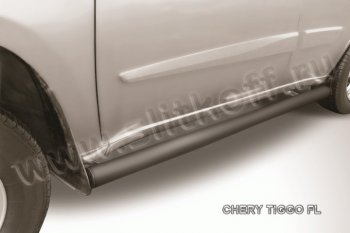 Защита порогов d76 труба Slitkoff Chery Tiggo T11 рестайлинг (2013-2016)