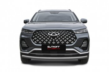 Защита переднего бампера Slitkoff (Ø 57 мм). Chery Tiggo 7 PRO (2019-2024)