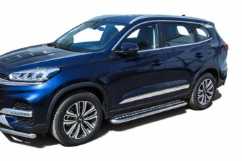 17 699 р. Защита порогов Slitkoff (Ø 57 мм, с листом) Chery Tiggo 8 (T18) рестайлинг (2019-2025)  с доставкой в г. Тольятти. Увеличить фотографию 3