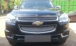 1 539 р. Нижняя сетка на бампер Russtal (хром)  Chevrolet Trailblazer  GM800 (2012-2016) дорестайлинг  с доставкой в г. Тольятти. Увеличить фотографию 2