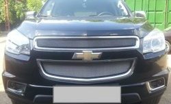 1 539 р. Нижняя сетка на бампер Russtal (хром)  Chevrolet Trailblazer  GM800 (2012-2016) дорестайлинг  с доставкой в г. Тольятти. Увеличить фотографию 3