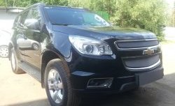 1 539 р. Нижняя сетка на бампер Russtal (хром)  Chevrolet Trailblazer  GM800 (2012-2016) дорестайлинг  с доставкой в г. Тольятти. Увеличить фотографию 4