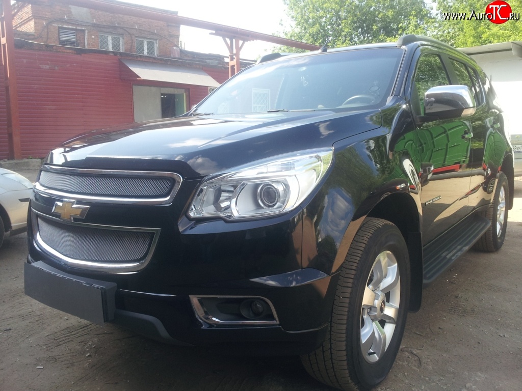 1 539 р. Нижняя сетка на бампер Russtal (хром)  Chevrolet Trailblazer  GM800 (2012-2016) дорестайлинг  с доставкой в г. Тольятти