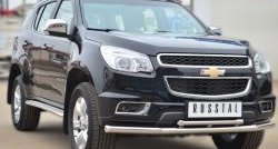 23 999 р. Защита переднего бампера (2 трубыØ63 и 42 мм, нержавейка) SLITKOFF Chevrolet Trailblazer GM800 дорестайлинг (2012-2016)  с доставкой в г. Тольятти. Увеличить фотографию 4